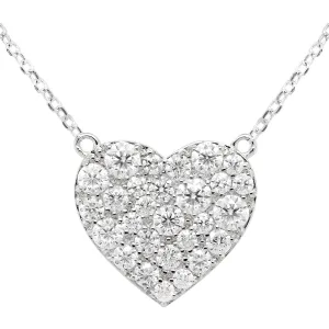 1.88 CTS DEW Daynna Moissanite Pave Heart Necklace