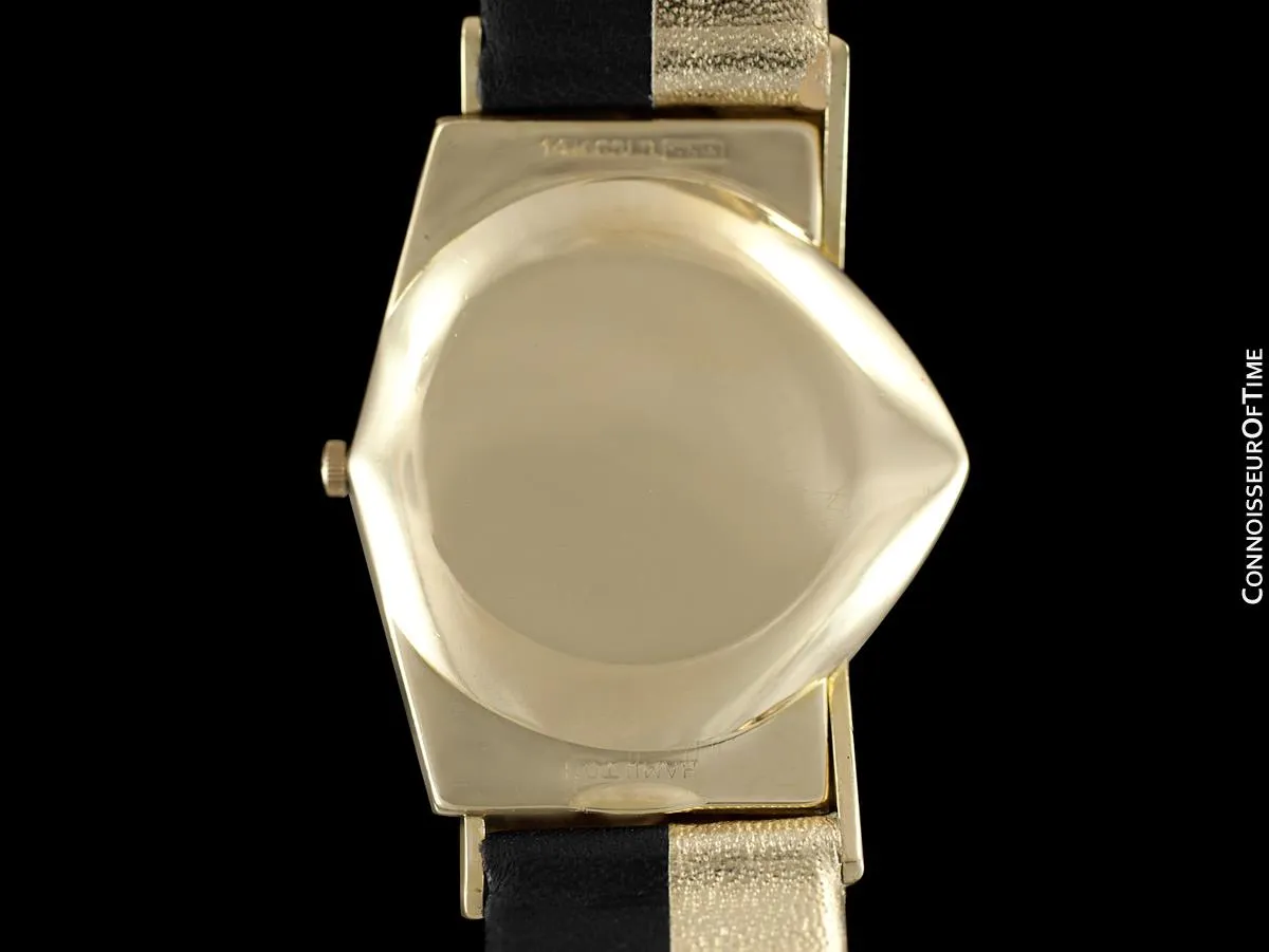 1950's Hamilton Electric Ventura "505" Model Vintage Mens Assymetric Wristwatch - 14K Gold