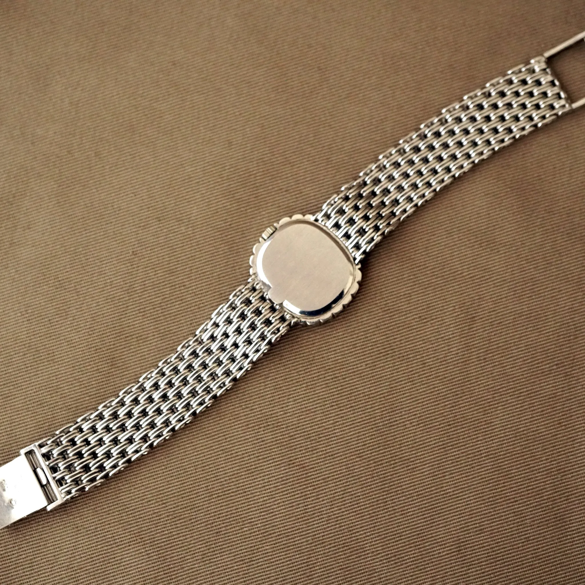 1970s PATEK PHILIPPE GOLDEN ELLIPSE 4187/1 LADIES FACTORY DIAMOND 18K WG WATCH