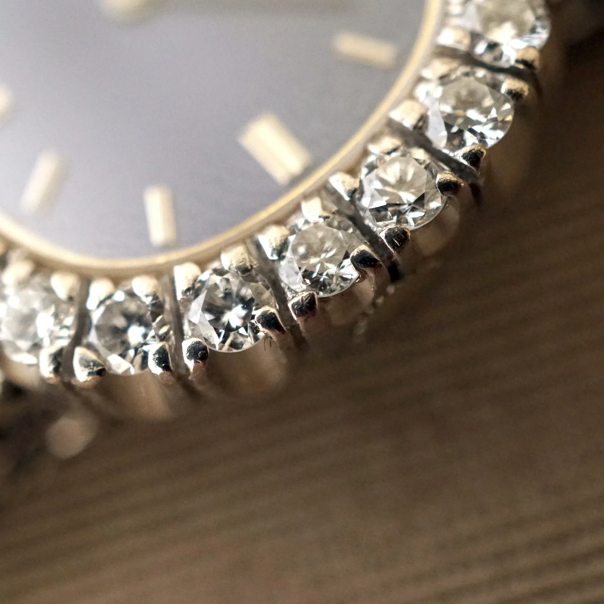 1970s PATEK PHILIPPE GOLDEN ELLIPSE 4187/1 LADIES FACTORY DIAMOND 18K WG WATCH