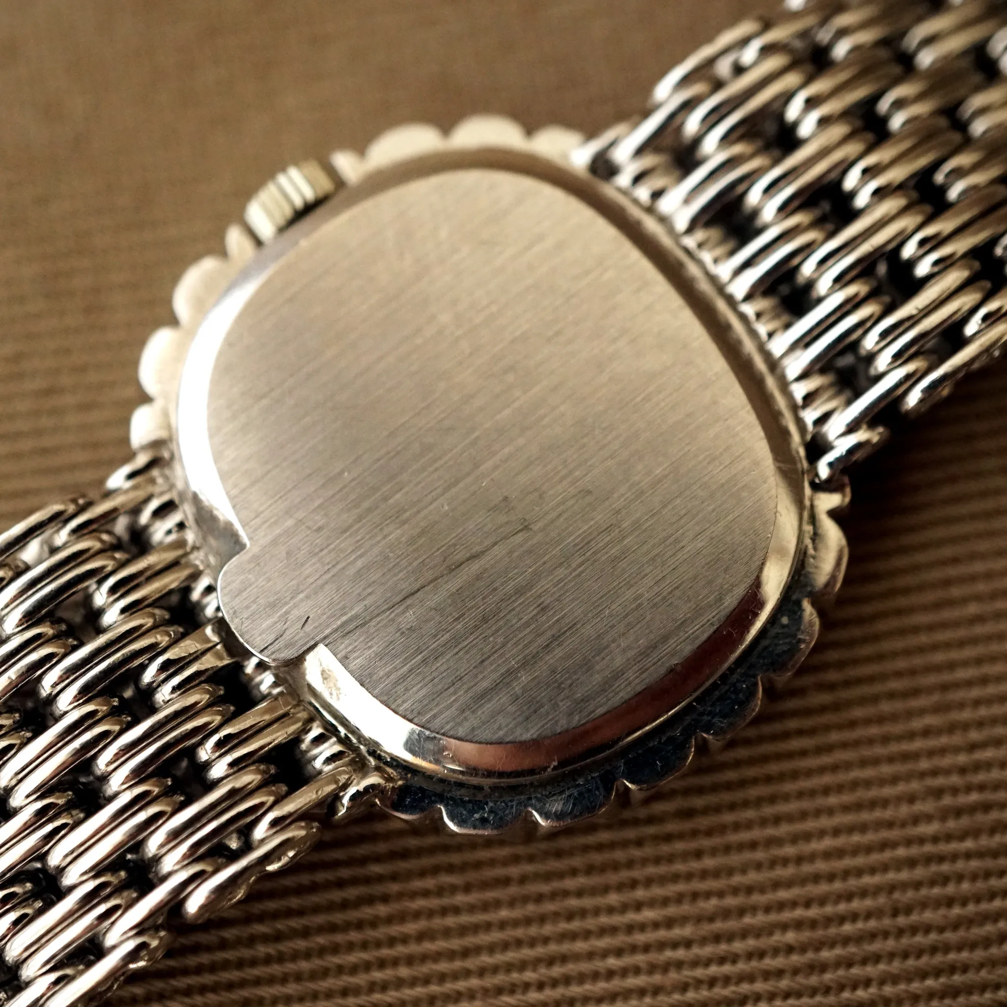 1970s PATEK PHILIPPE GOLDEN ELLIPSE 4187/1 LADIES FACTORY DIAMOND 18K WG WATCH