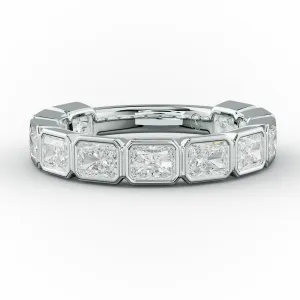 2.0 Carat East West Radiant Cut Bezel Set Diamond Anniversary Band