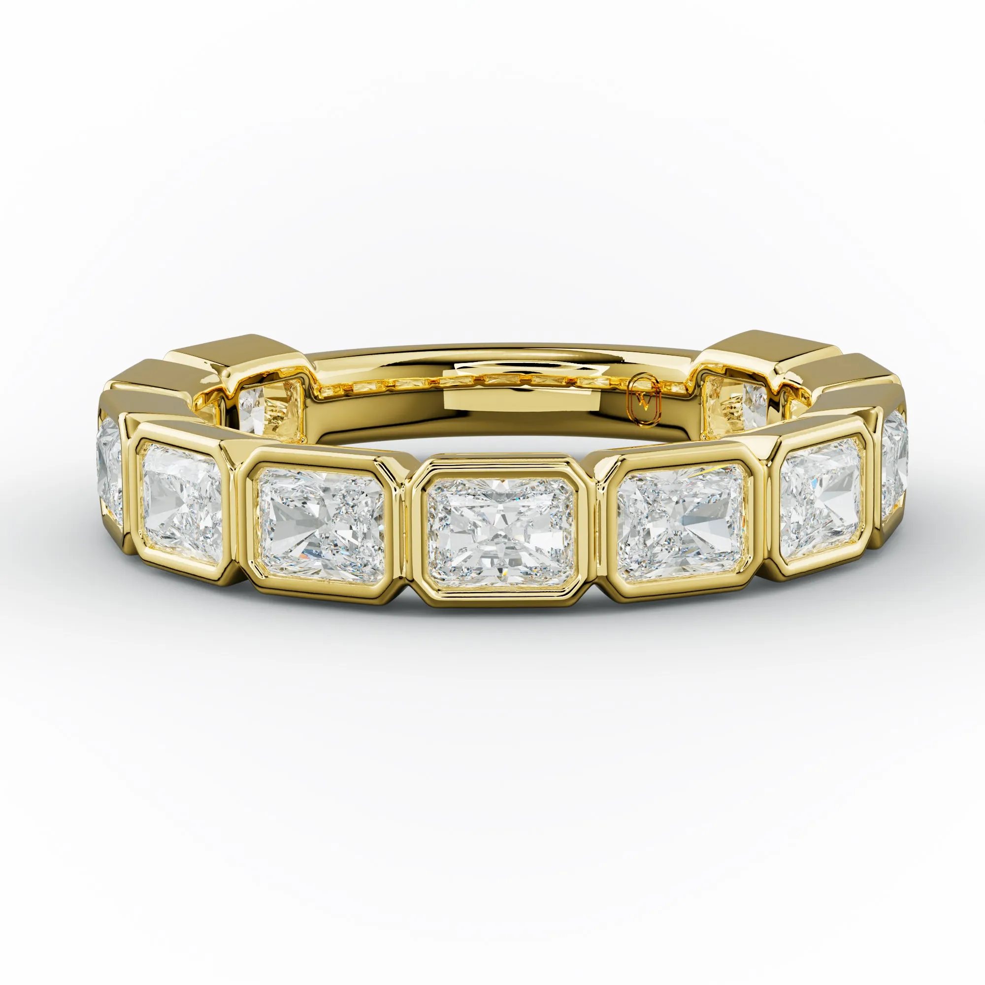 2.0 Carat East West Radiant Cut Bezel Set Diamond Anniversary Band
