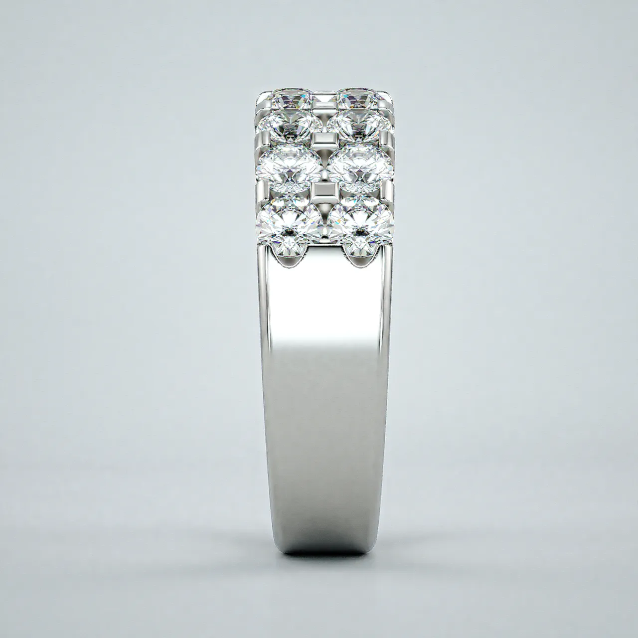 2.00 ct. Round Diamond Wedding Band Double Row Anniversary Ring