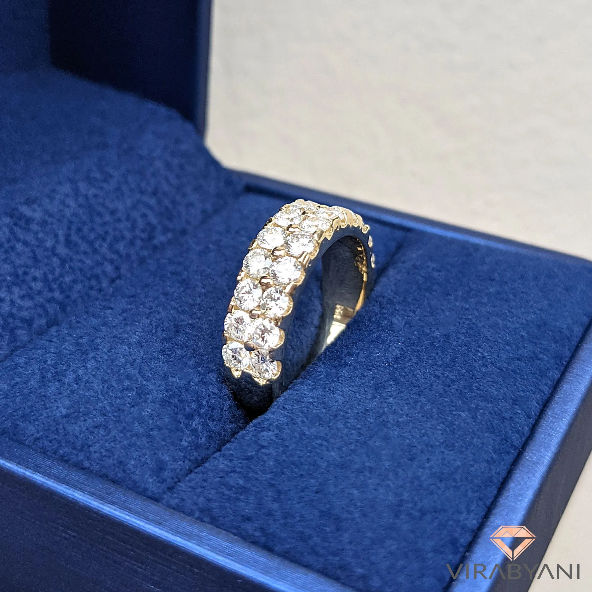 2.00 ct. Round Diamond Wedding Band Double Row Anniversary Ring