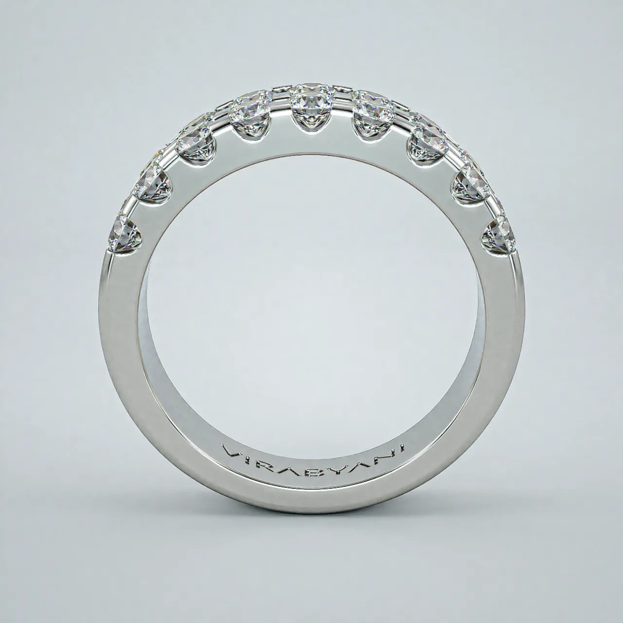 2.00 ct. Round Diamond Wedding Band Double Row Anniversary Ring
