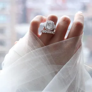 2.76ct t.w. Henri Daussi 3 Stone Cushion Cut Engagement Anniversary Ring