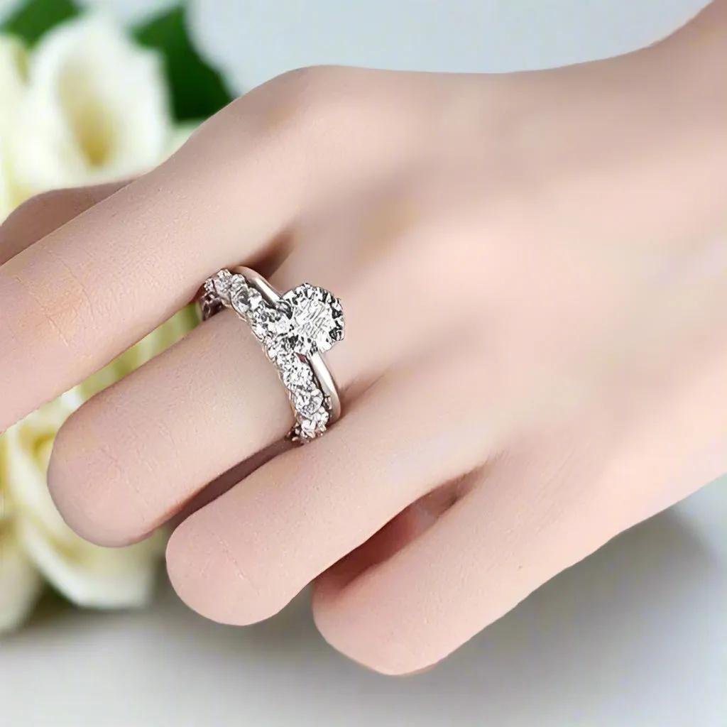 2ct Round Cut Diamond Bridal Ring Set