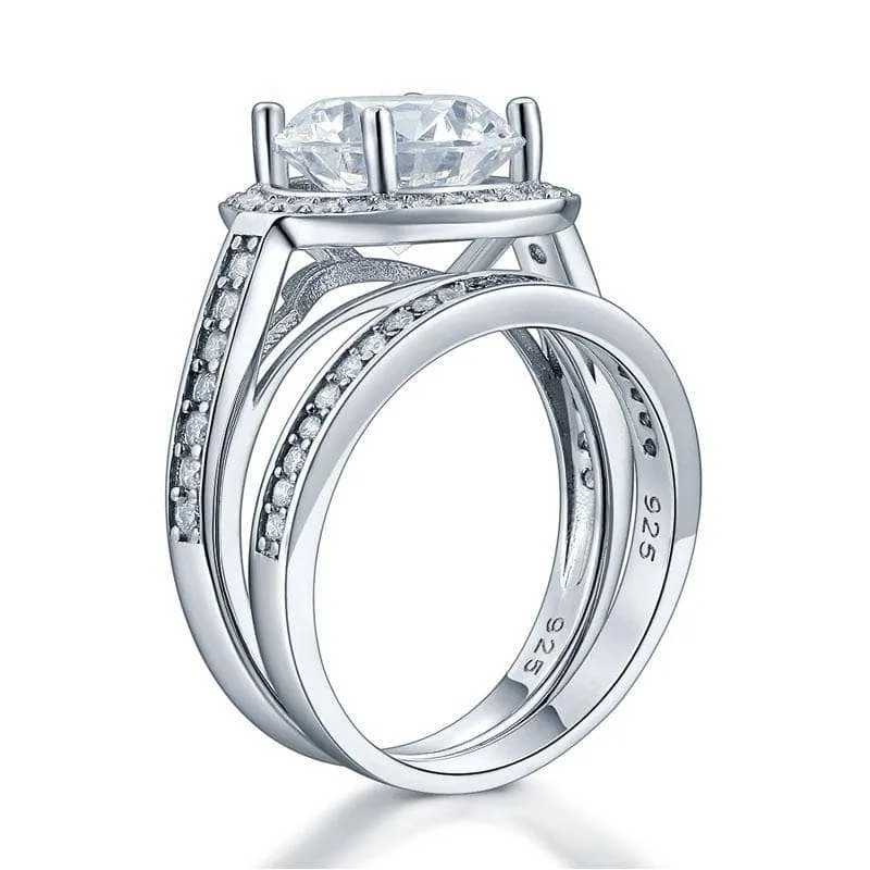 3.5 Ct Vintage Luxury Round Diamond Engagement Ring Set