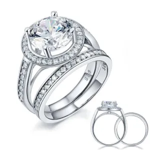 3.5 Ct Vintage Luxury Round Diamond Engagement Ring Set