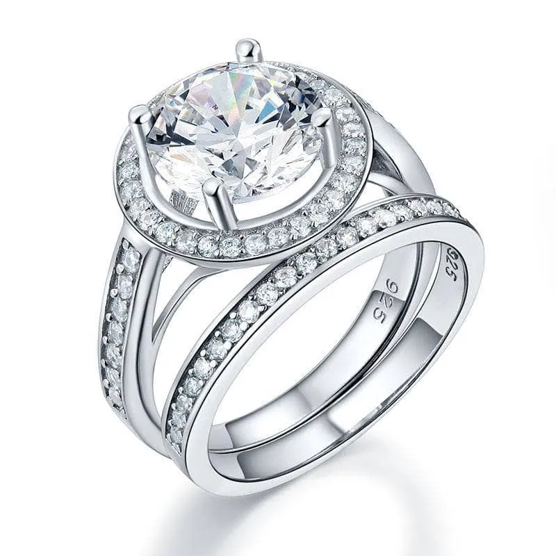 3.5 Ct Vintage Luxury Round Diamond Engagement Ring Set
