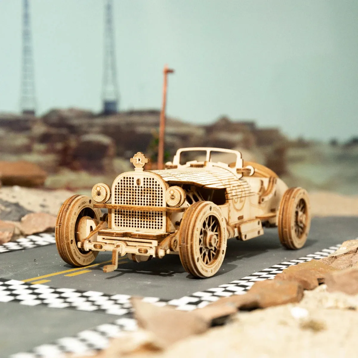 3D Wooden Puzzle Car Model DIY Assembly Toy Birthday Gift for Boys Children's Mechanical Kit Home Décor, Kids Christmas Gift C55