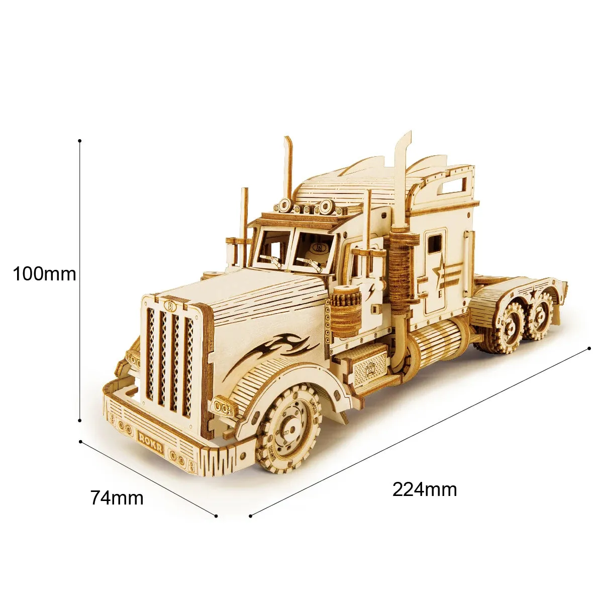3D Wooden Puzzle Car Model DIY Assembly Toy Birthday Gift for Boys Children's Mechanical Kit Home Décor, Kids Christmas Gift C55