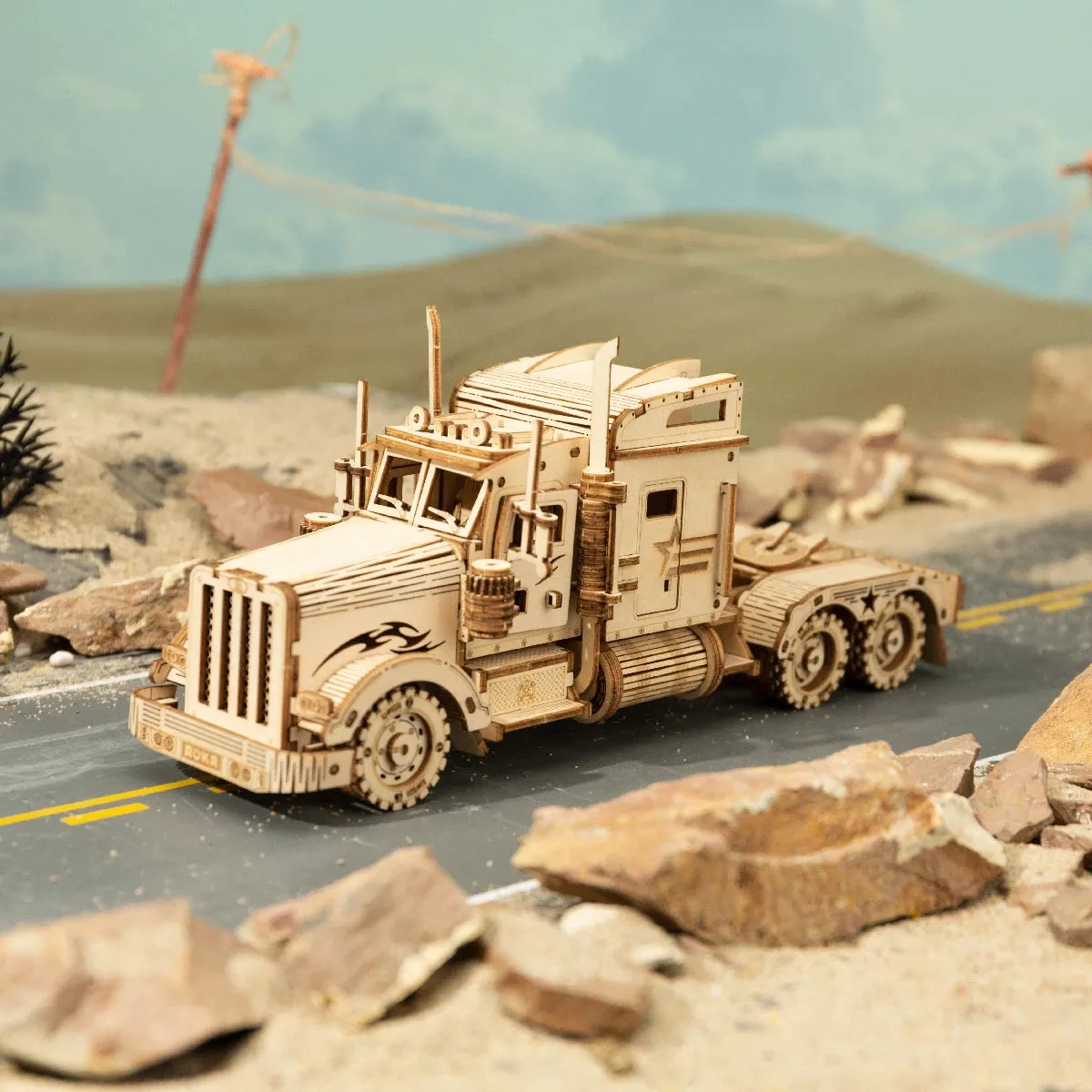 3D Wooden Puzzle Car Model DIY Assembly Toy Birthday Gift for Boys Children's Mechanical Kit Home Décor, Kids Christmas Gift C55