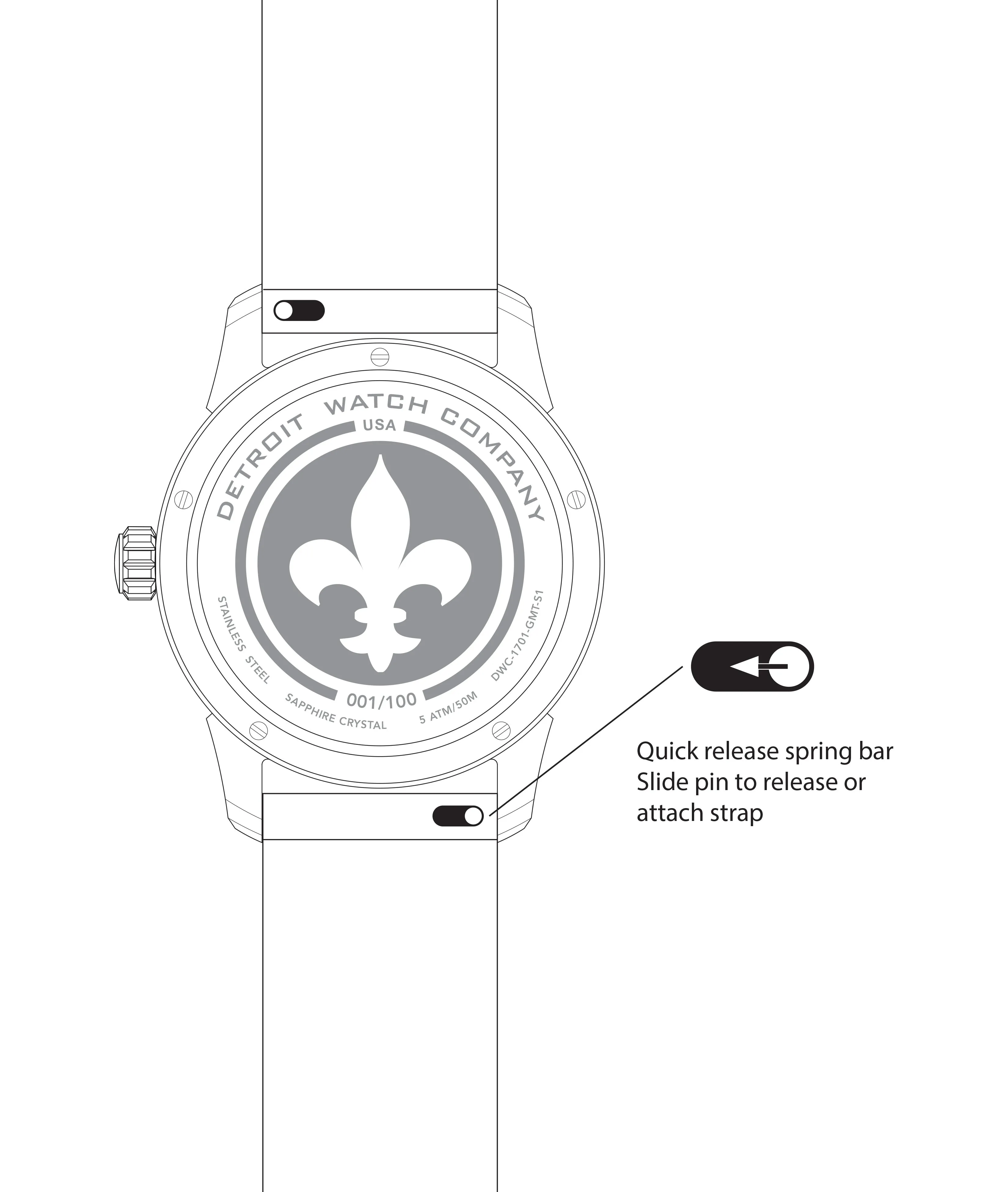 42mm 1701 Pontchartrain® GMT Dual Timezone
