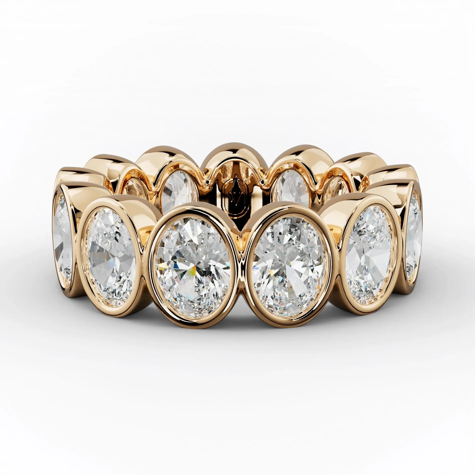 5.0 Carat Bezel Set Oval Cut Diamond Eternity Band