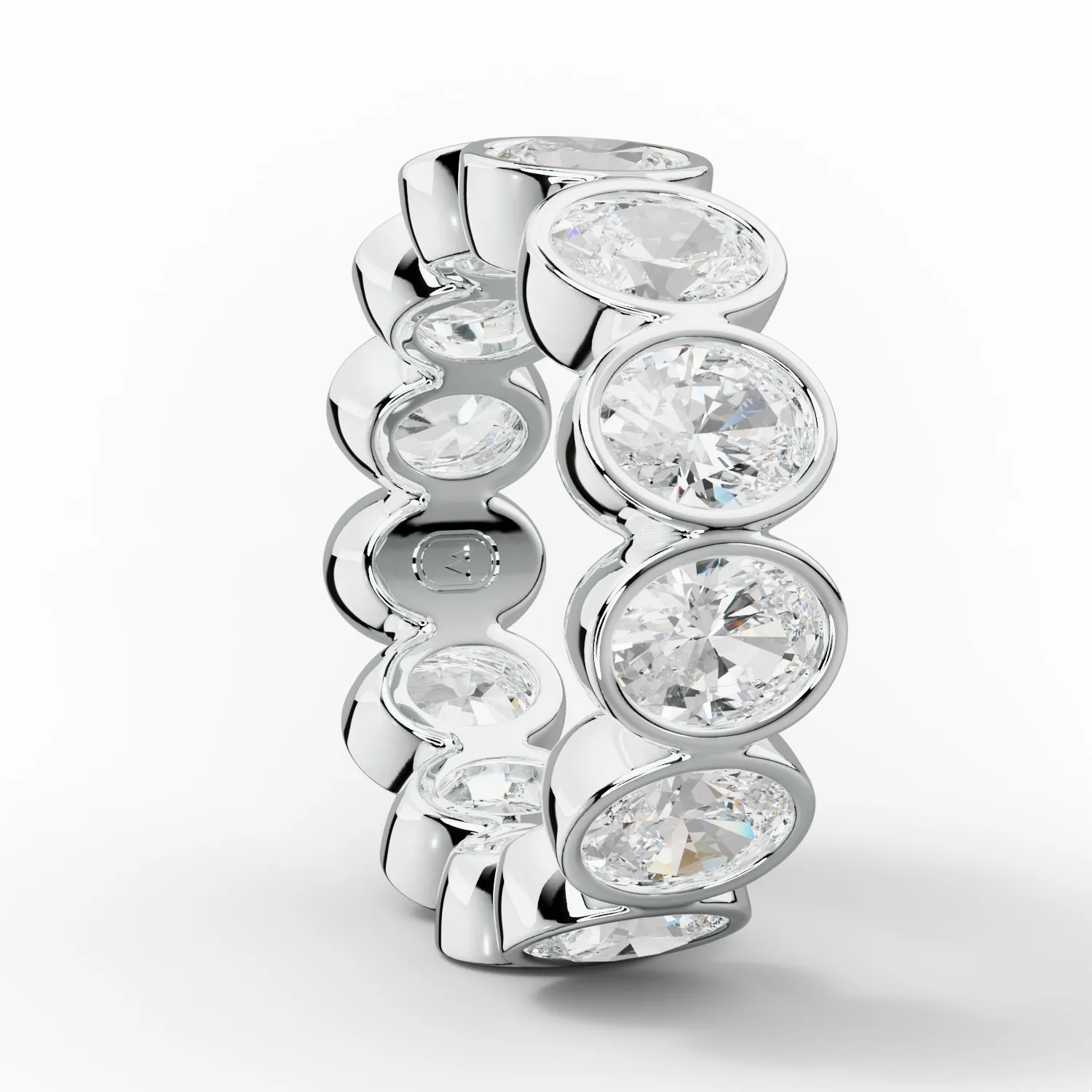 5.0 Carat Bezel Set Oval Cut Diamond Eternity Band