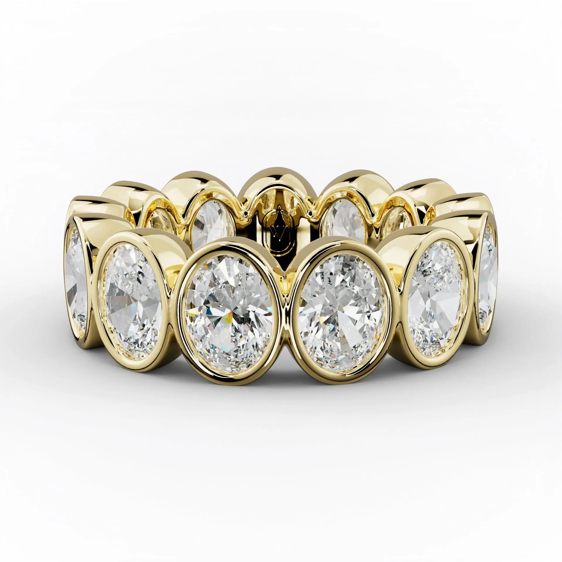 5.0 Carat Bezel Set Oval Cut Diamond Eternity Band