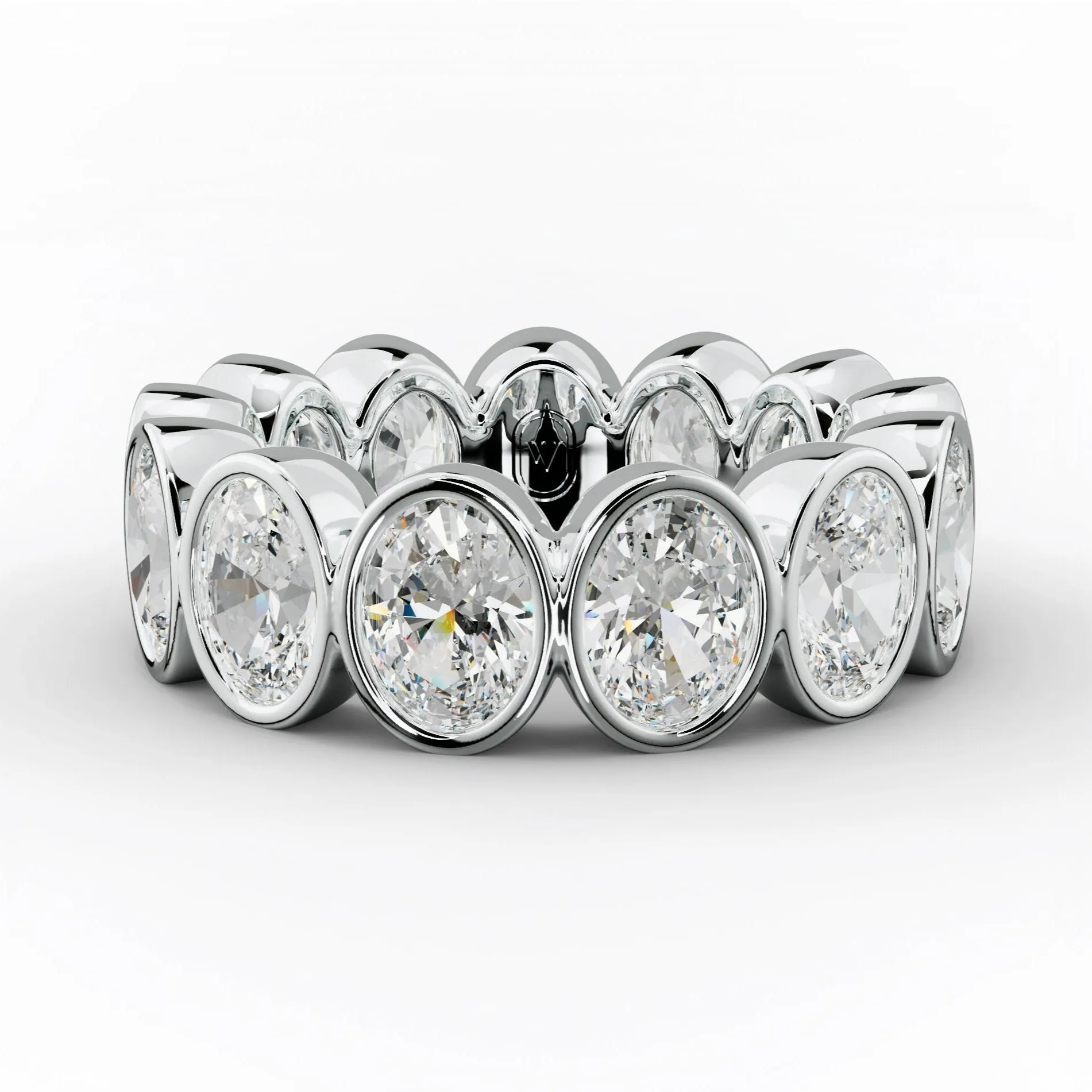 5.0 Carat Bezel Set Oval Cut Diamond Eternity Band
