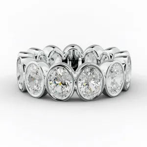 5.0 Carat Bezel Set Oval Cut Diamond Eternity Band