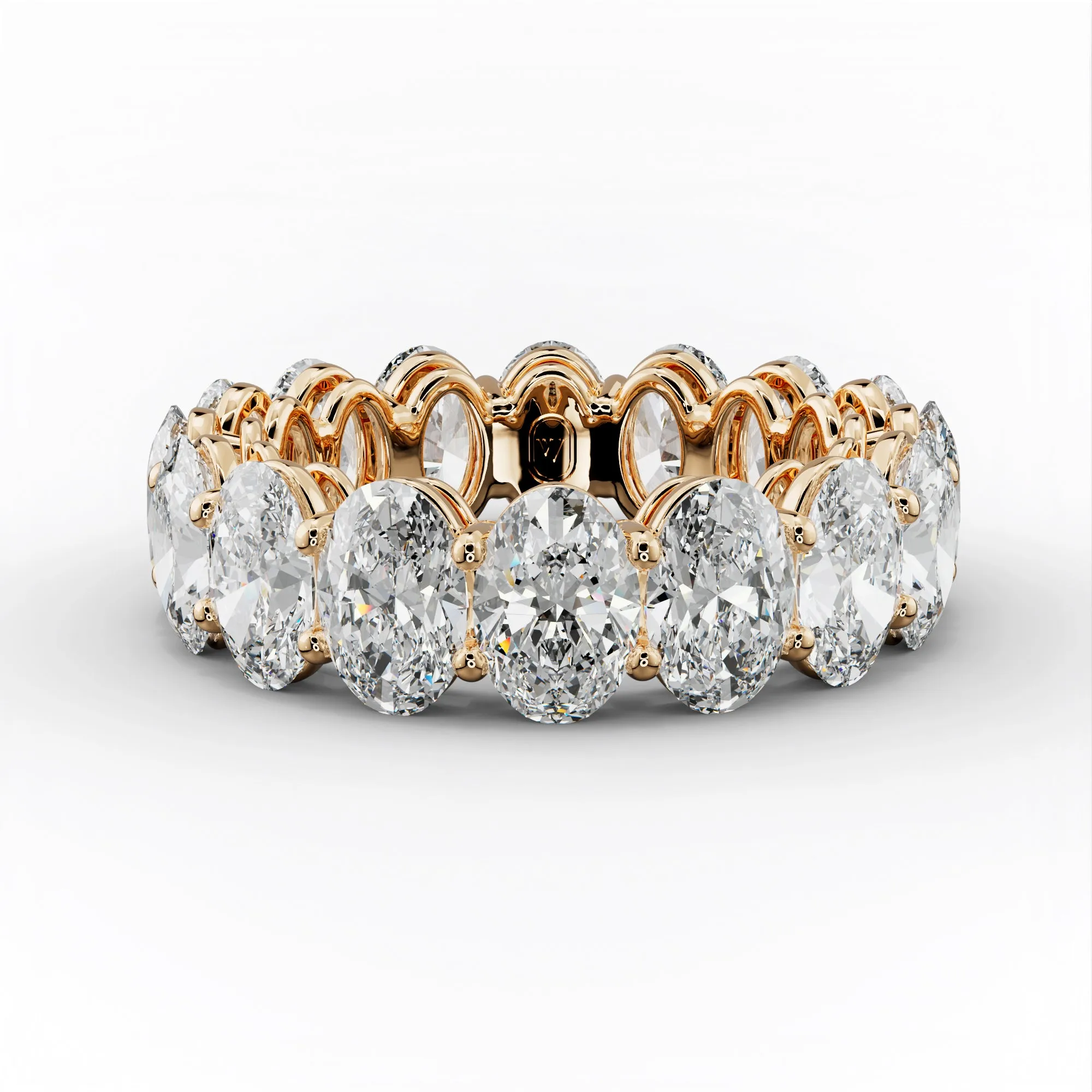 7.0 Carat Oval Cut Diamond Eternity Band Shared Prong