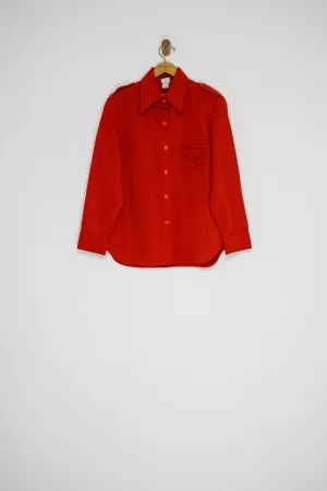 70’s CHERRY BUTTON UP / MEDIUM