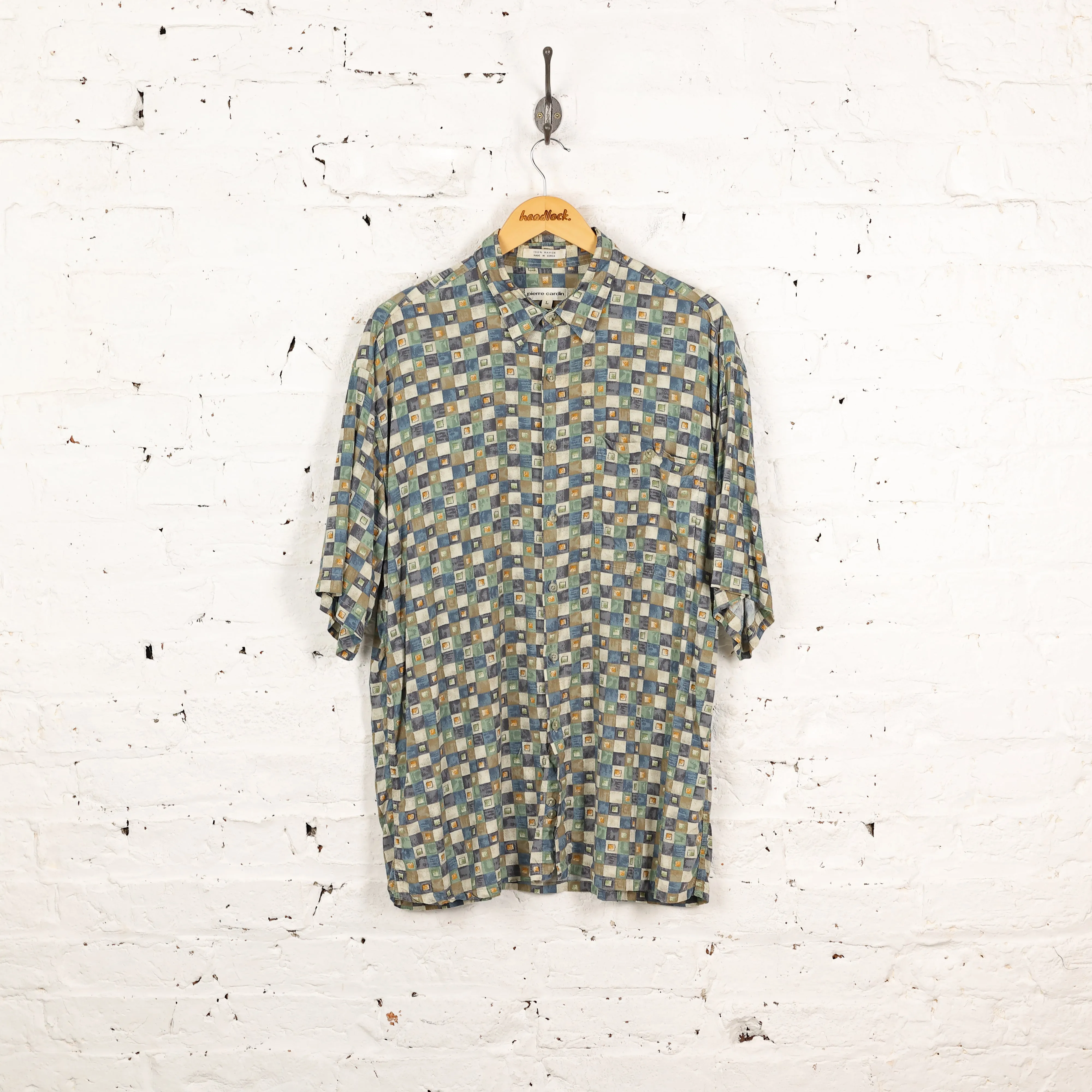 90's Pattern Shirt - Green - L