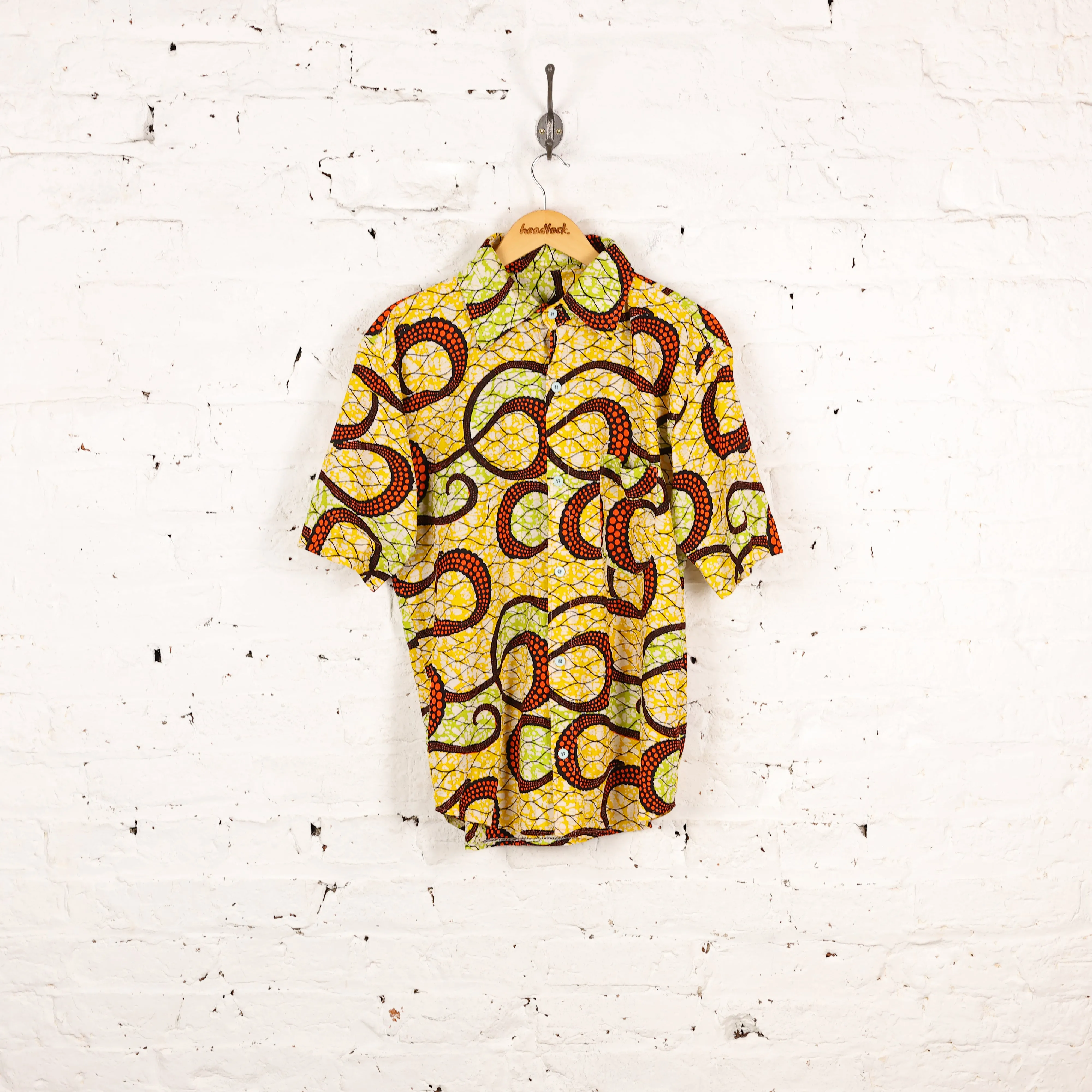 90's Pattern Shirt - Yellow - M