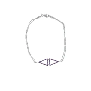 Amethyst Geometric Bracelet in Sterling Silver