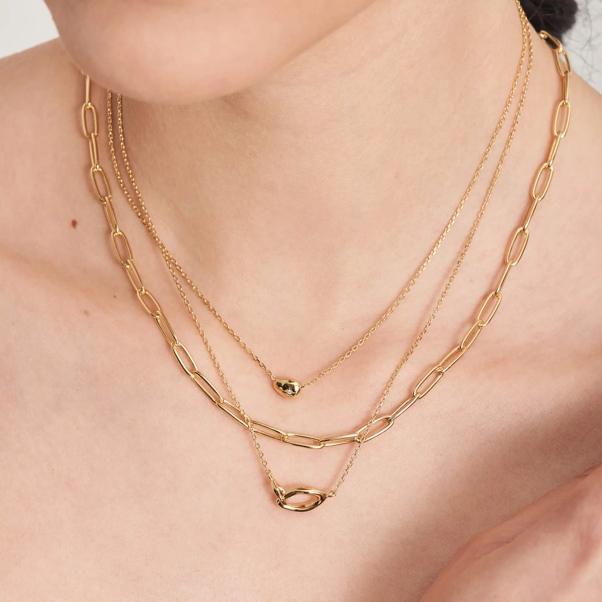 Ania Haie Making Waves Wave Link Gold Necklace