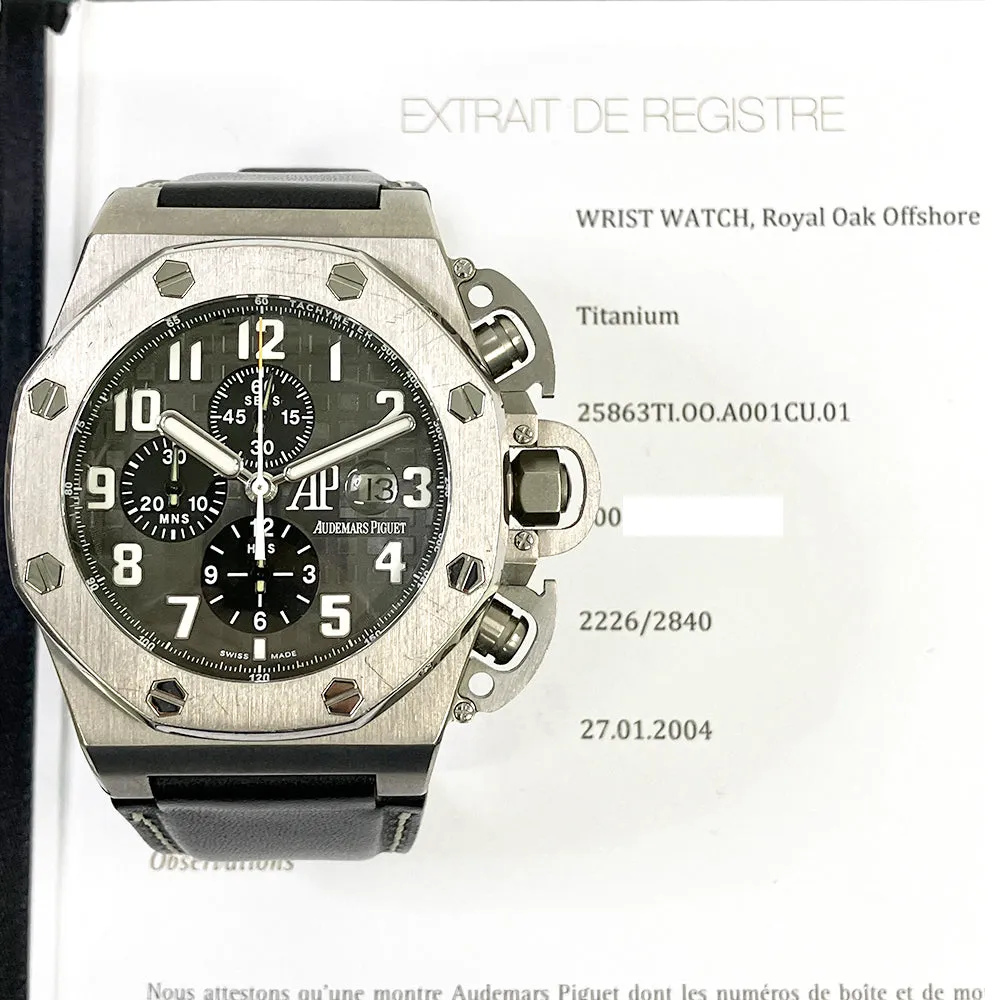 Audemars Piguet Royal Oak Offshore Royal Oak Offshore T3 Terminator Arnold Schwarzenegger 25863TI.OO.A001.CU.01 Grey Dial