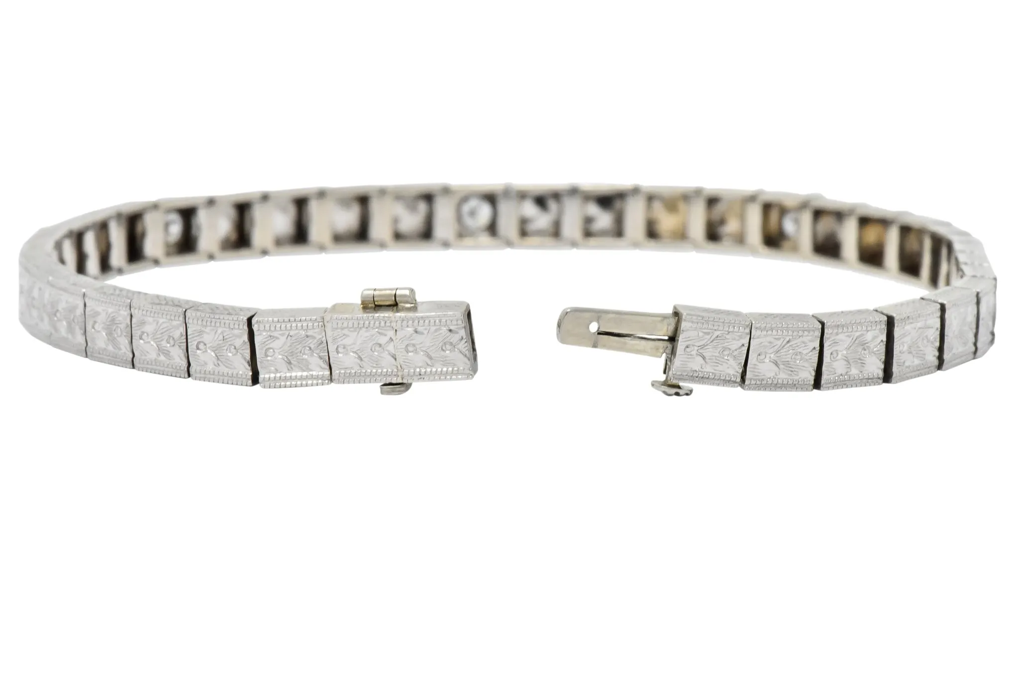 Bailey Banks & Biddle Art Deco Diamond Platinum Link Bracelet