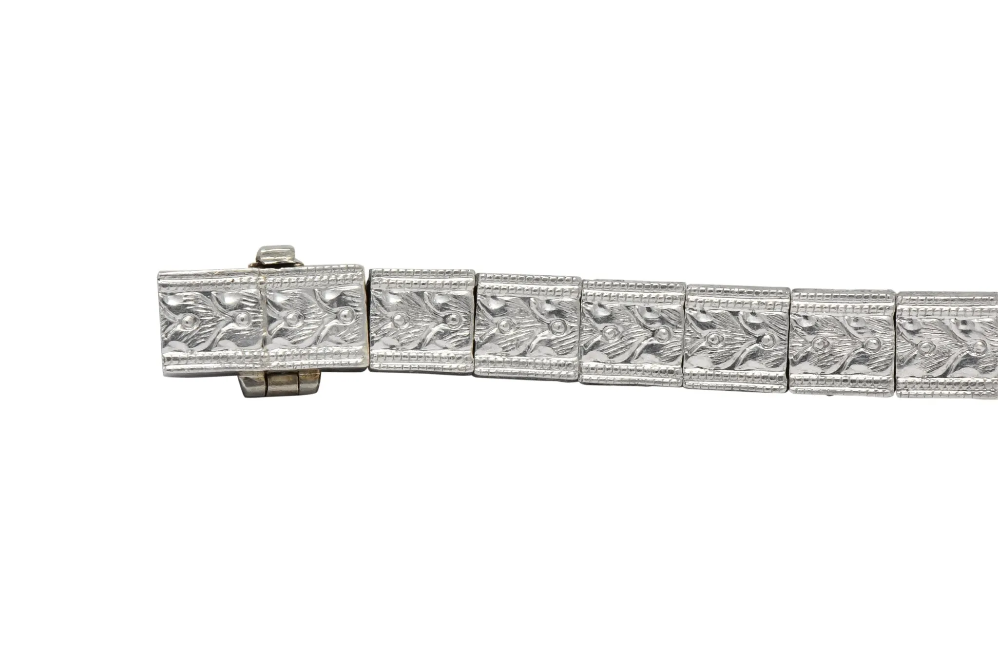 Bailey Banks & Biddle Art Deco Diamond Platinum Link Bracelet