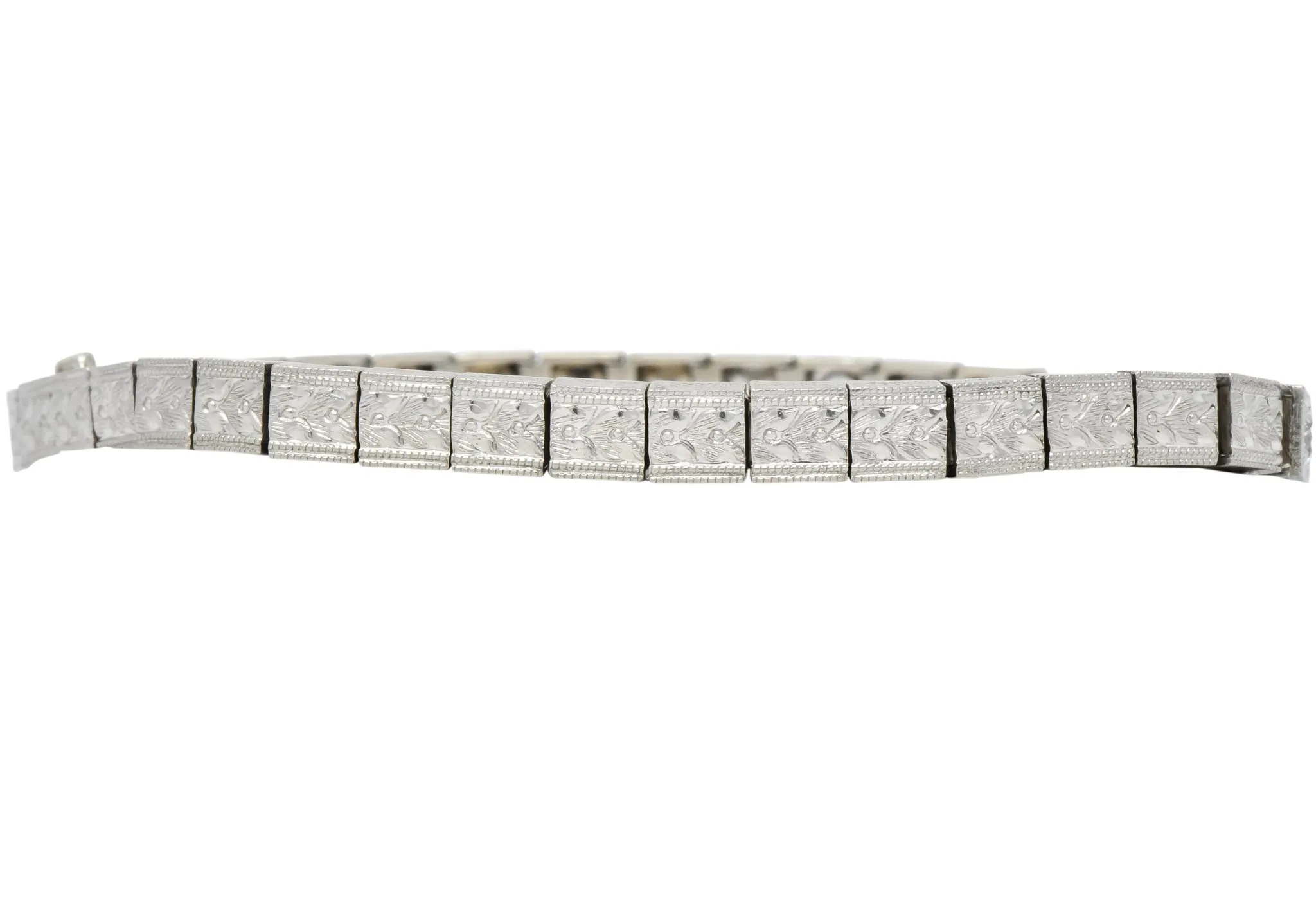 Bailey Banks & Biddle Art Deco Diamond Platinum Link Bracelet