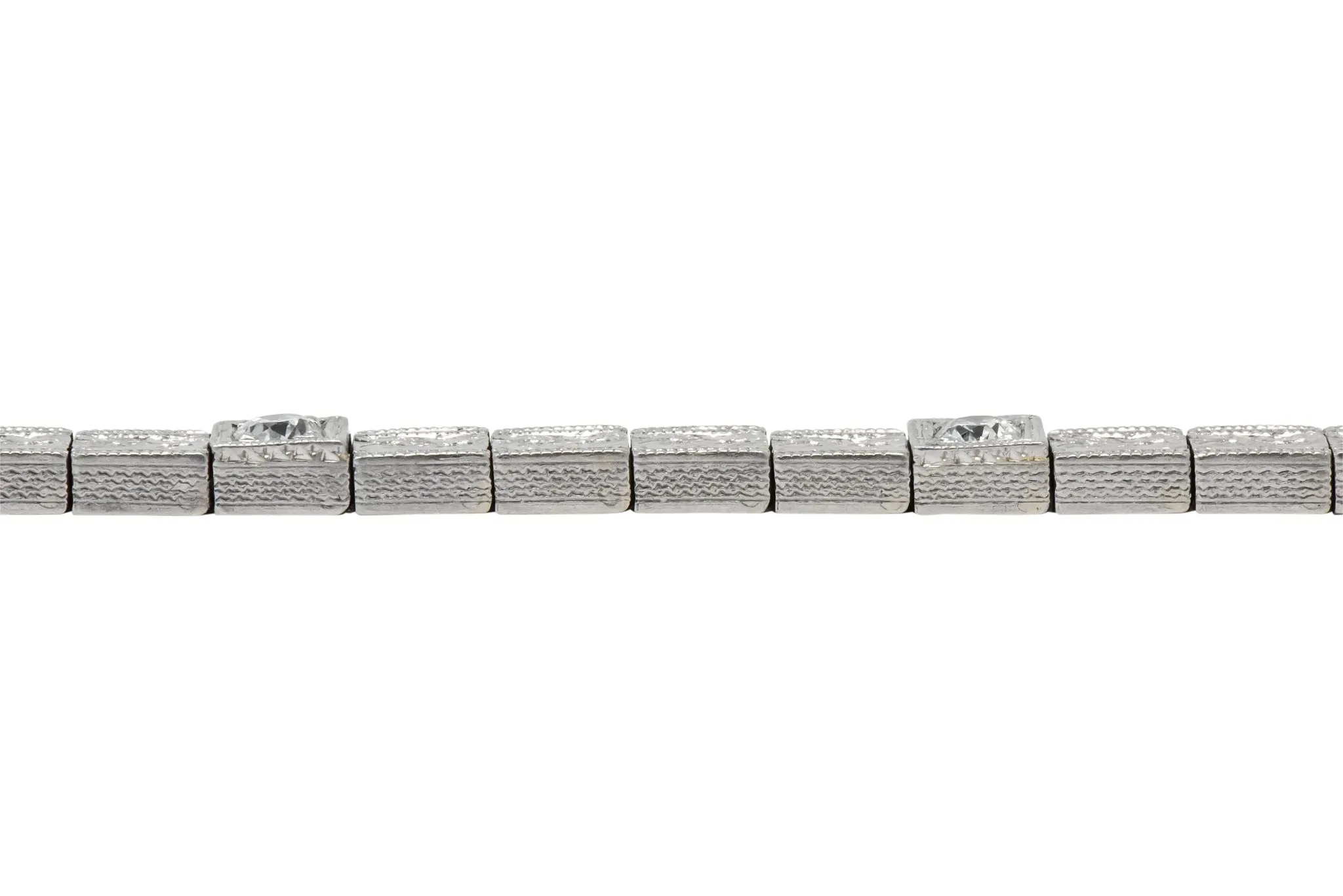 Bailey Banks & Biddle Art Deco Diamond Platinum Link Bracelet
