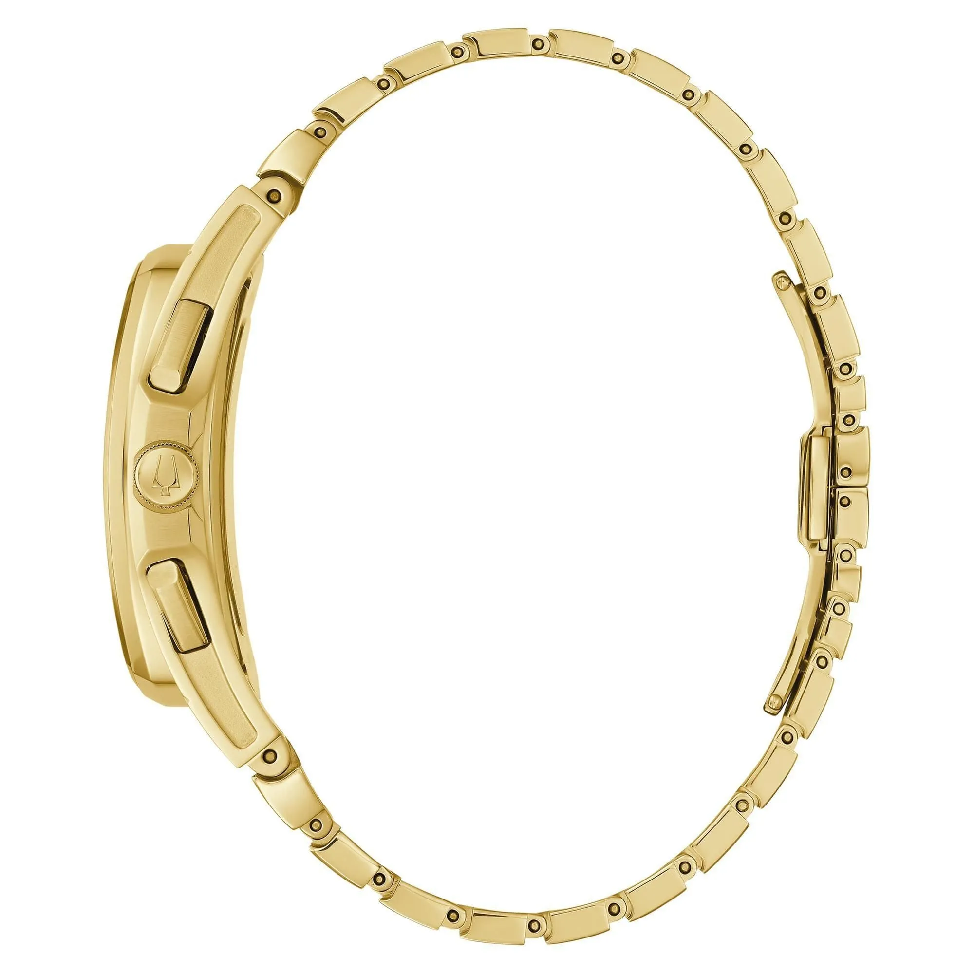 Bulova Men's CURV Chronograph Gold-Tone Stainless Steel Bracelet Watch 97A160