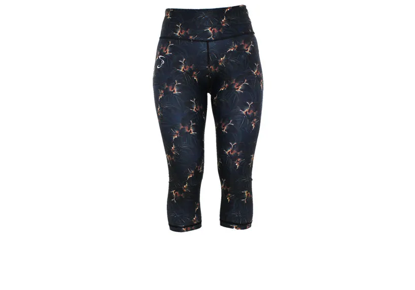 Capri Midnight Blooms Leggings with pockets