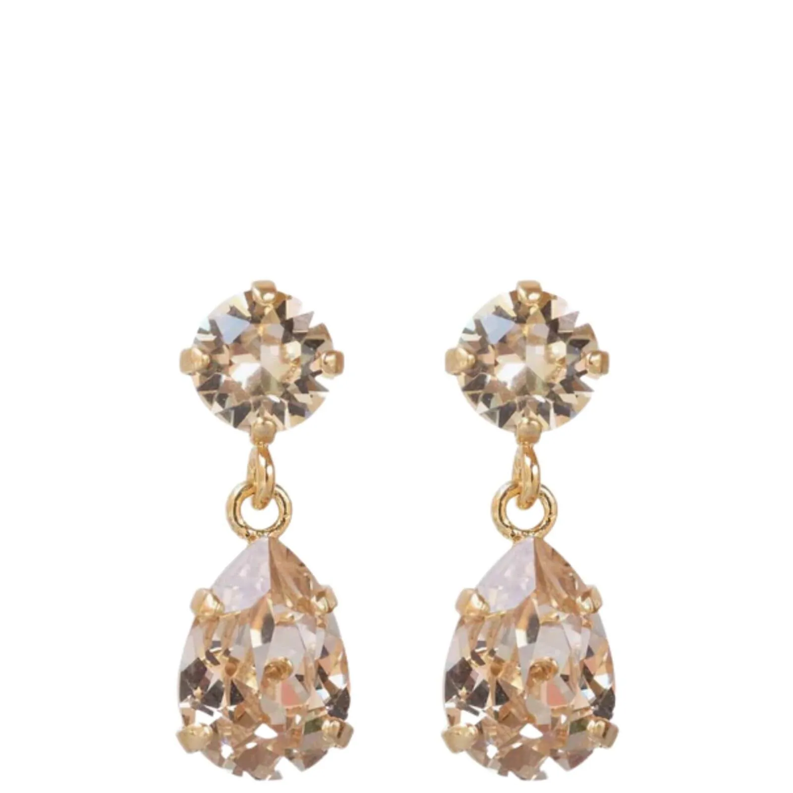 Caroline Svedbom Gold Mini Drop Earrings - Silk