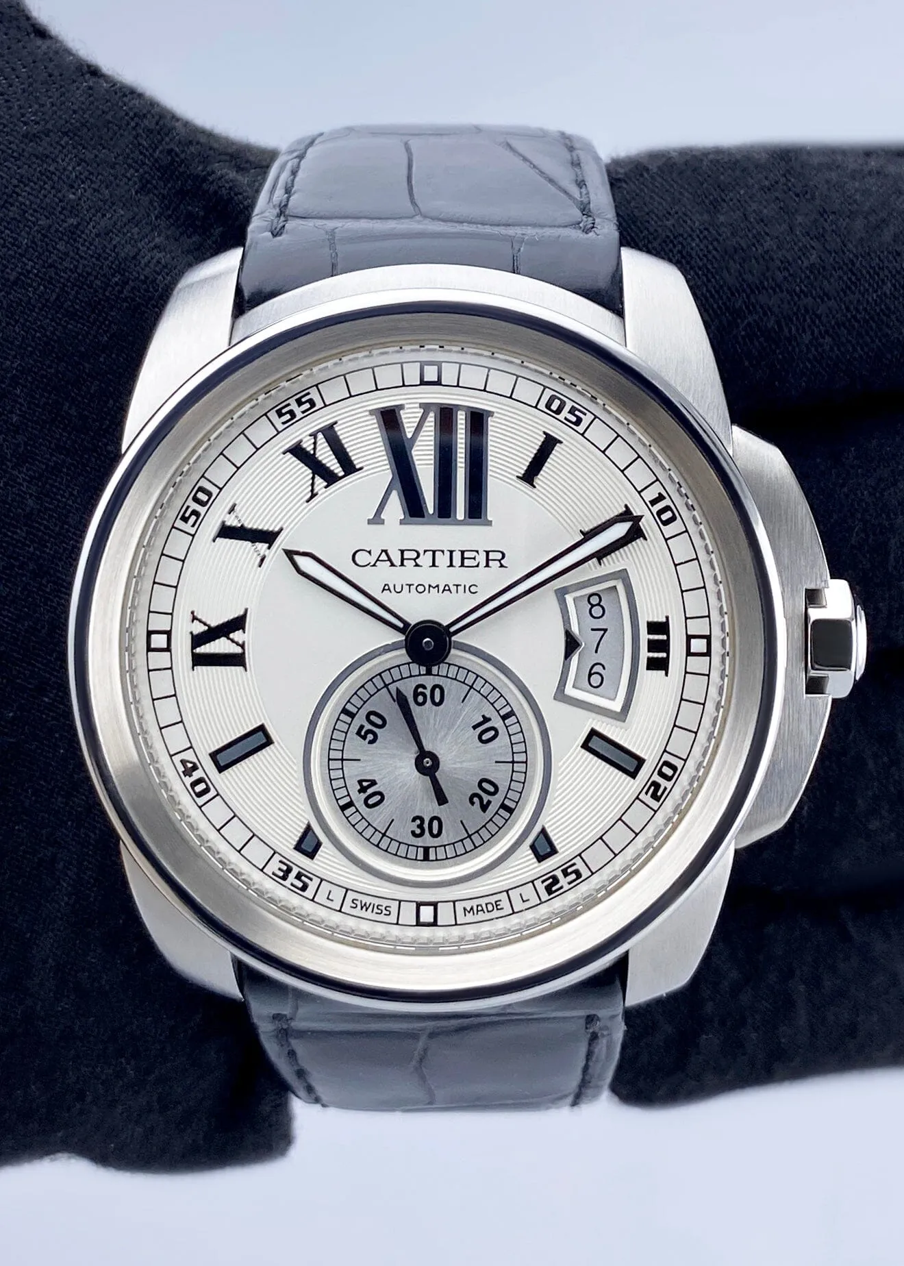 Cartier Calibre Large W7100015 Steel Mens Watch