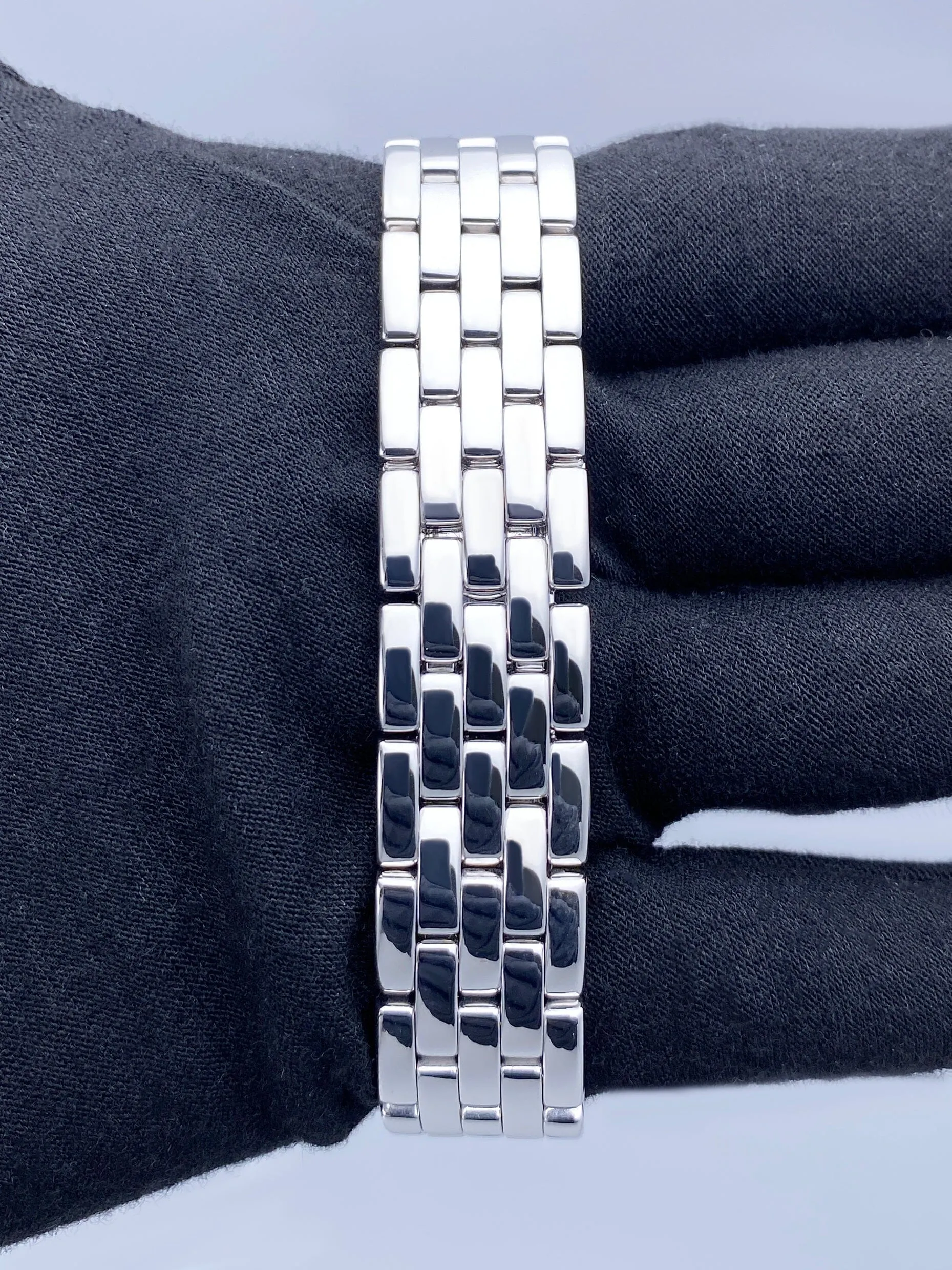 Cartier Panthere 1650 MOP White Gold Ladies Watch Box Papers