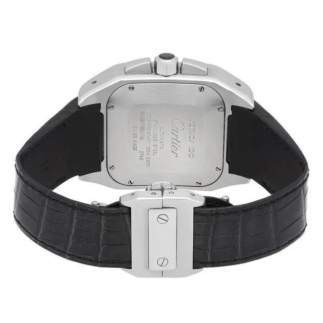 Cartier Santos 100 Chronograph Steel Silver Dial Automatic Watch W20090X8