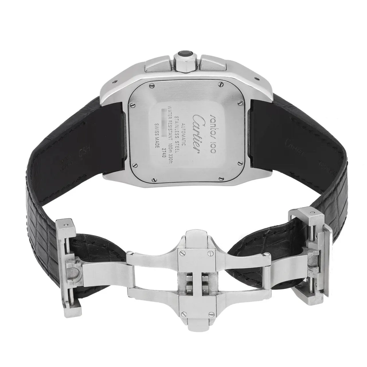 Cartier Santos 100 Chronograph Steel Silver Dial Automatic Watch W20090X8