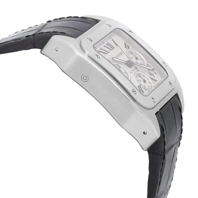 Cartier Santos 100 Chronograph Steel Silver Dial Automatic Watch W20090X8