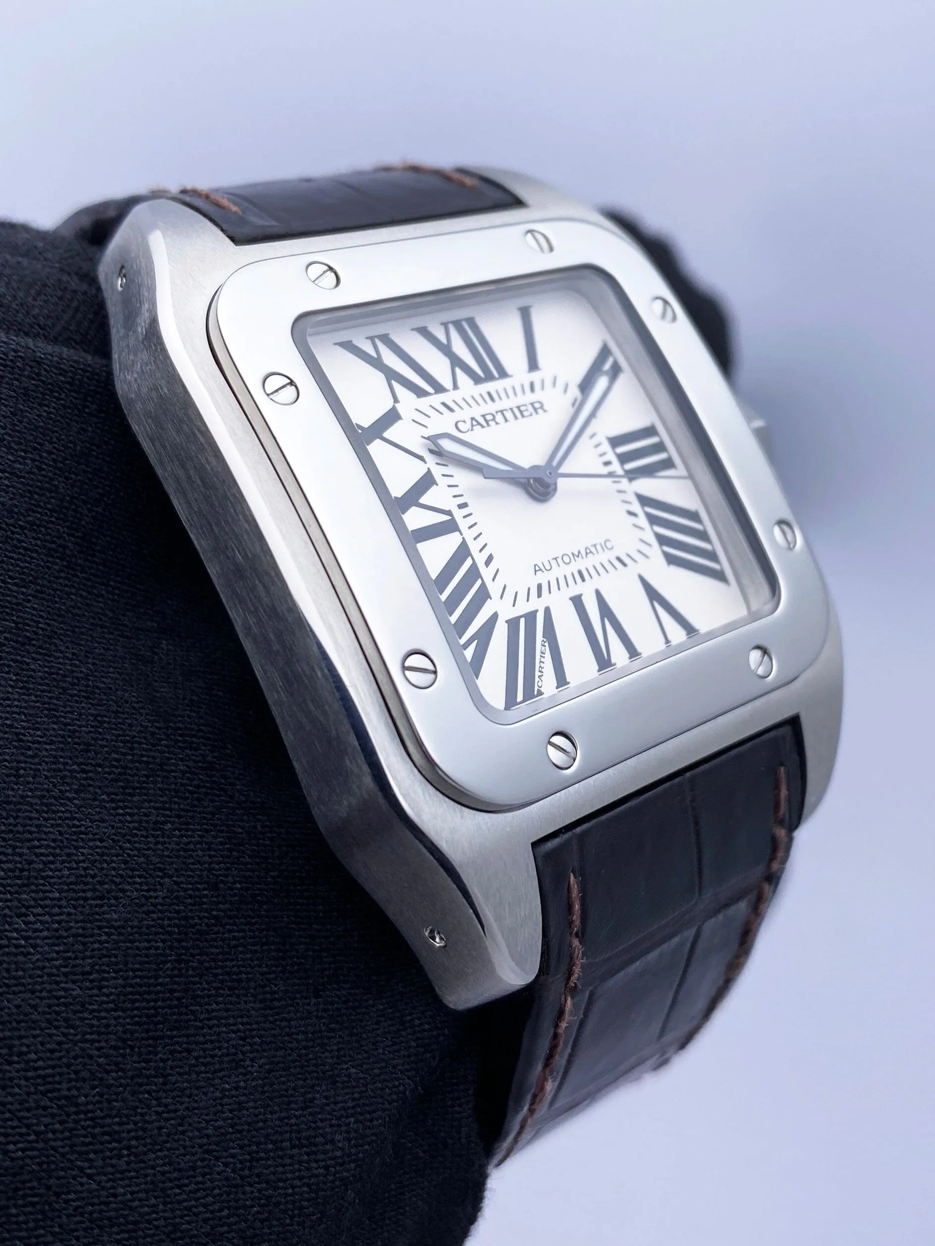 Cartier Santos 100 W20076X8 Large Anniversary Edition Mens Watch Box Papers