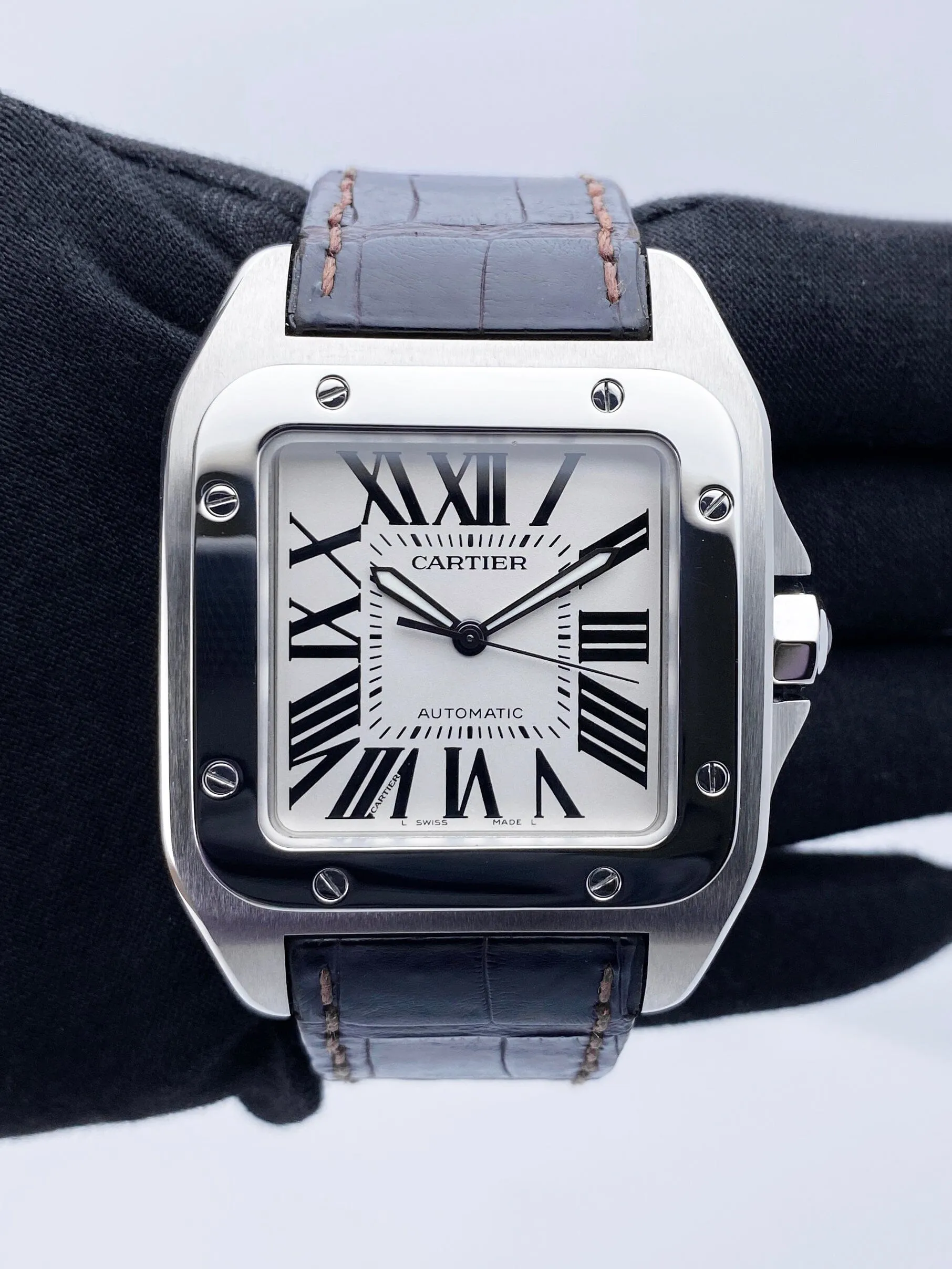 Cartier Santos 100 W20076X8 Large Anniversary Edition Mens Watch Box Papers
