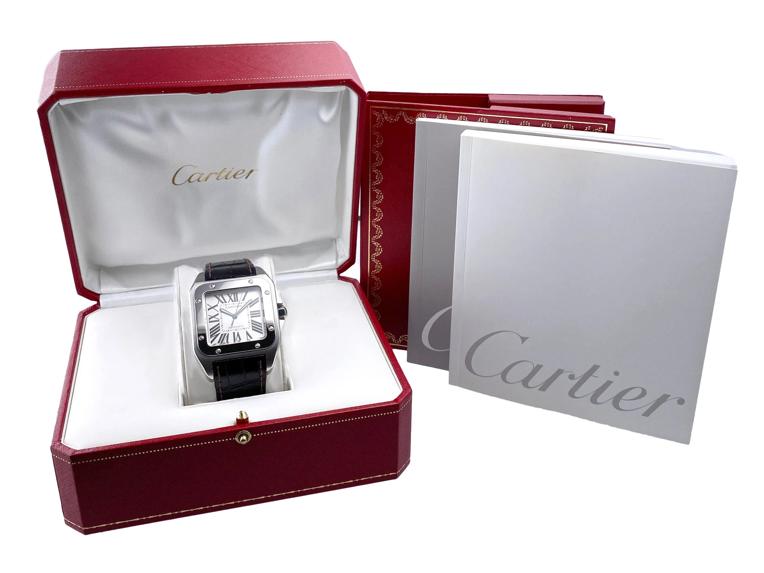 Cartier Santos 100 W20076X8 Large Anniversary Edition Mens Watch Box Papers