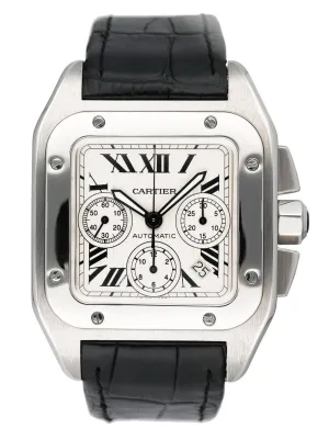 Cartier Santos-100 XL W20090X8 Chronograph Steel Mens Watch