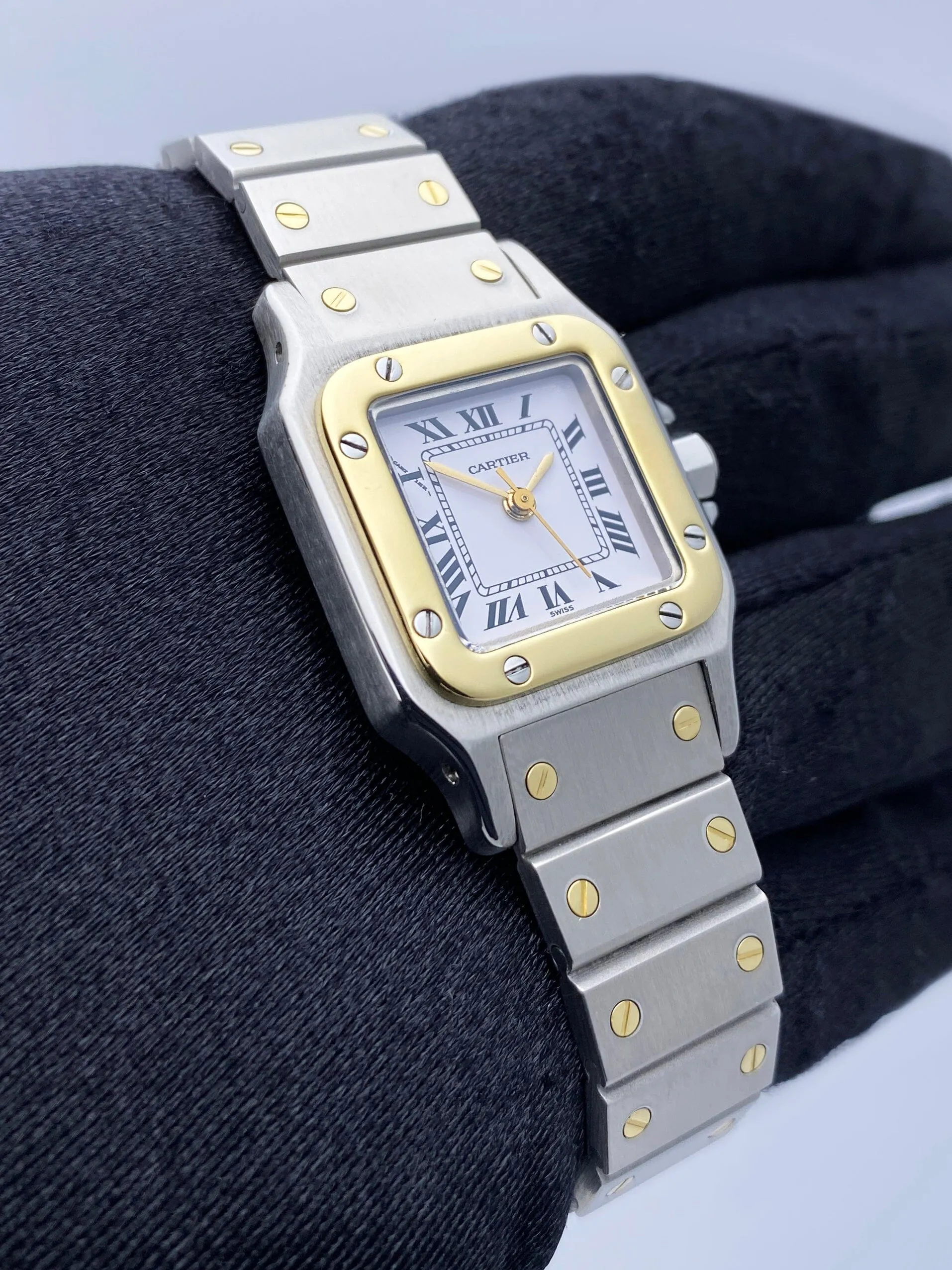 Cartier Santos Galbee 18K Yellow Gold & Steel Ladies Watch