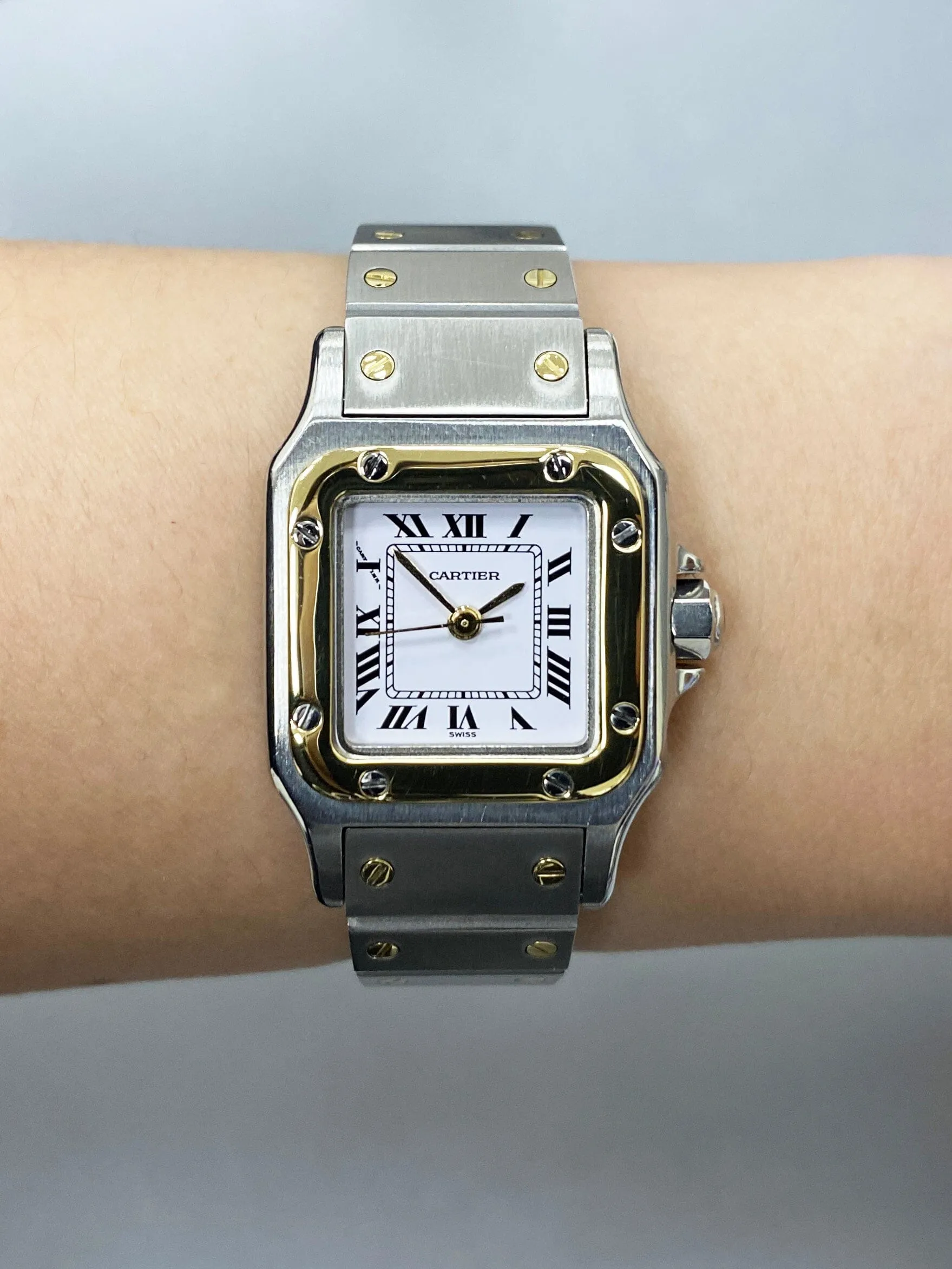 Cartier Santos Galbee 18K Yellow Gold & Steel Ladies Watch