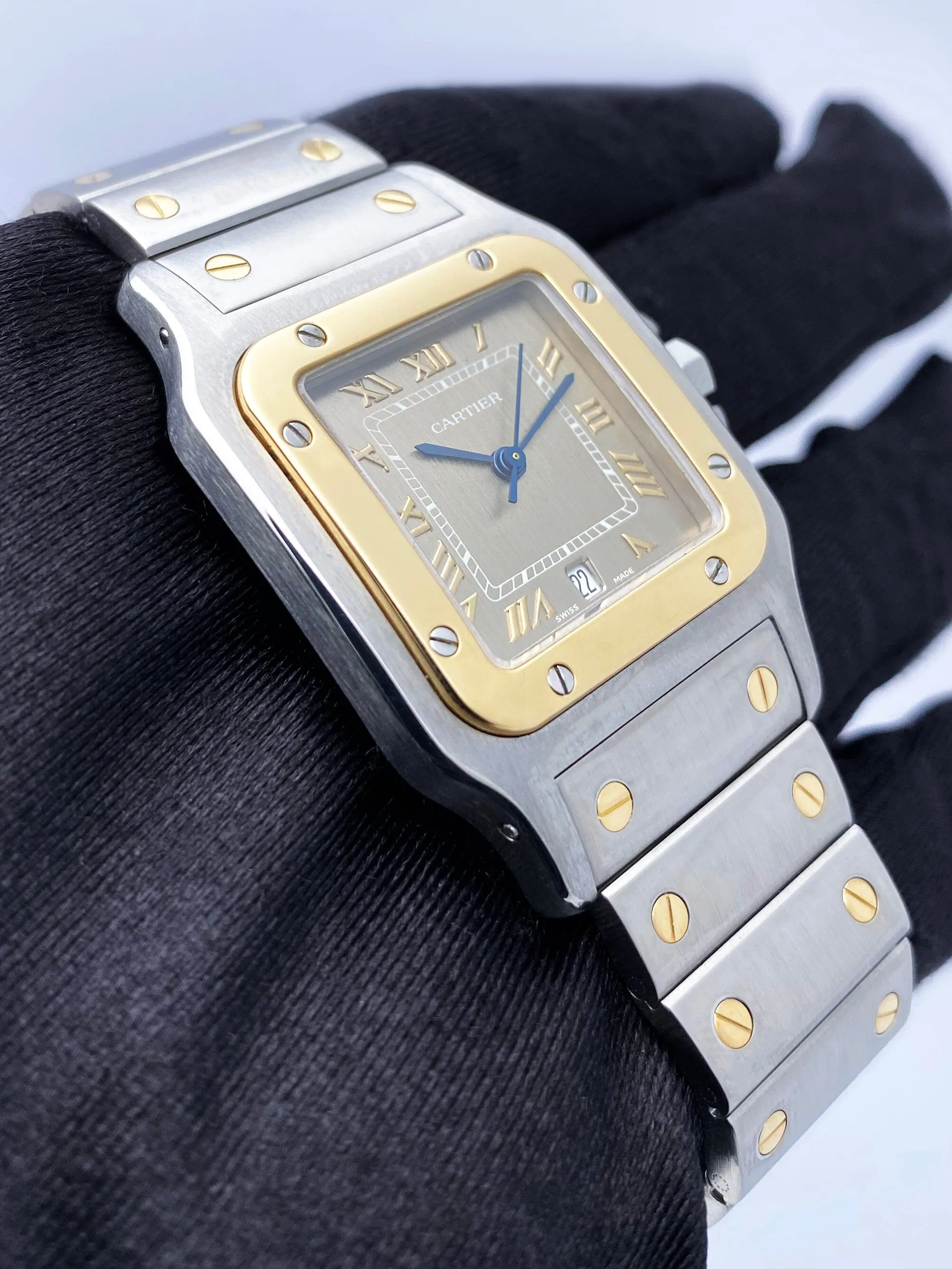 Cartier Santos Galbee W20030C4 Gray Dial Two Tone Watch